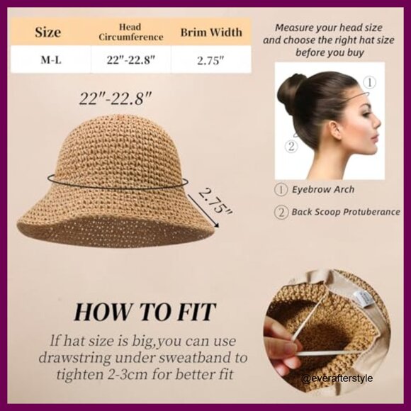 Floppy Wide Brim Straw Sun Hat Foldable Travel Beach main image 6